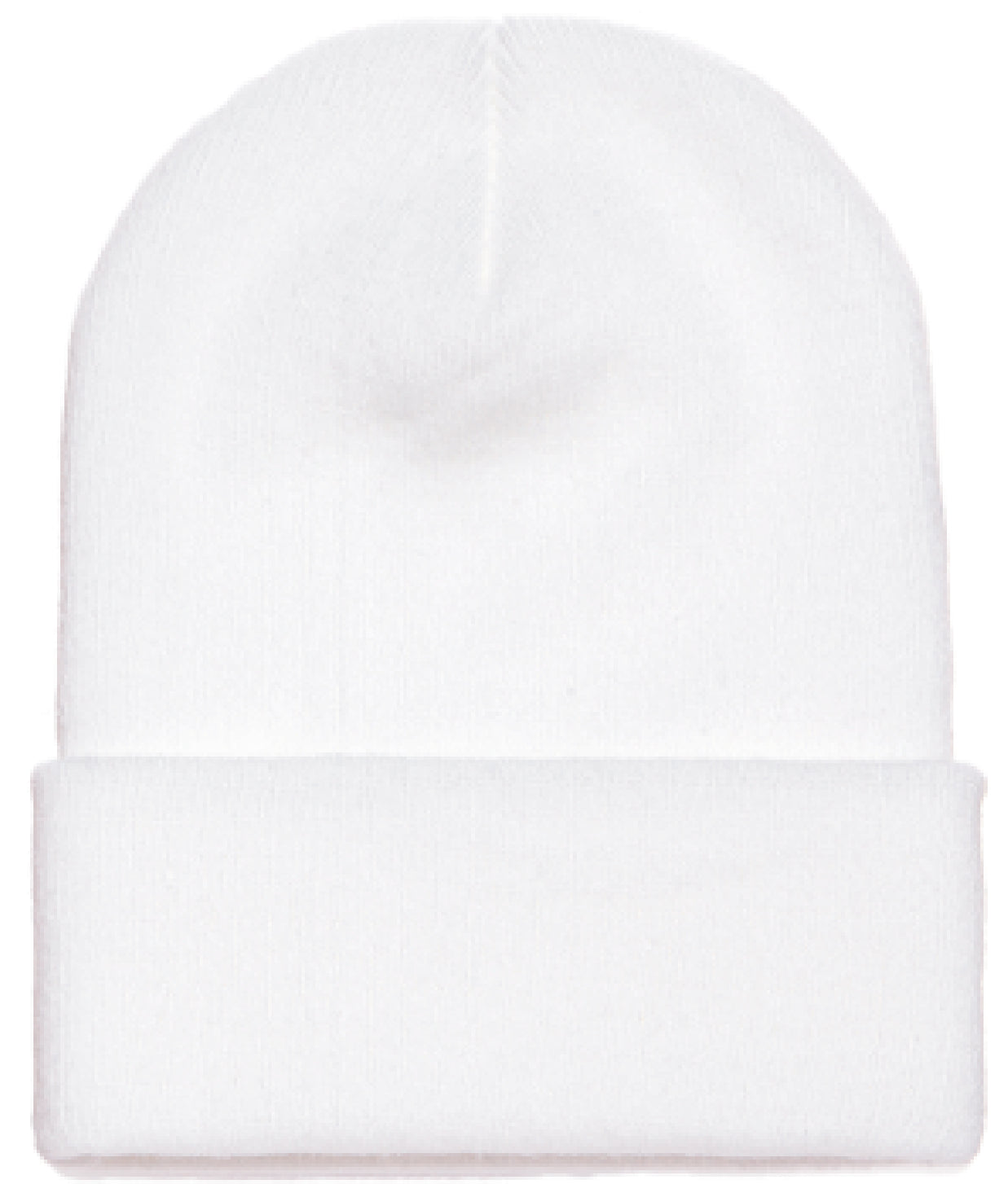 White Knit Beanie Cuffed 0182-39