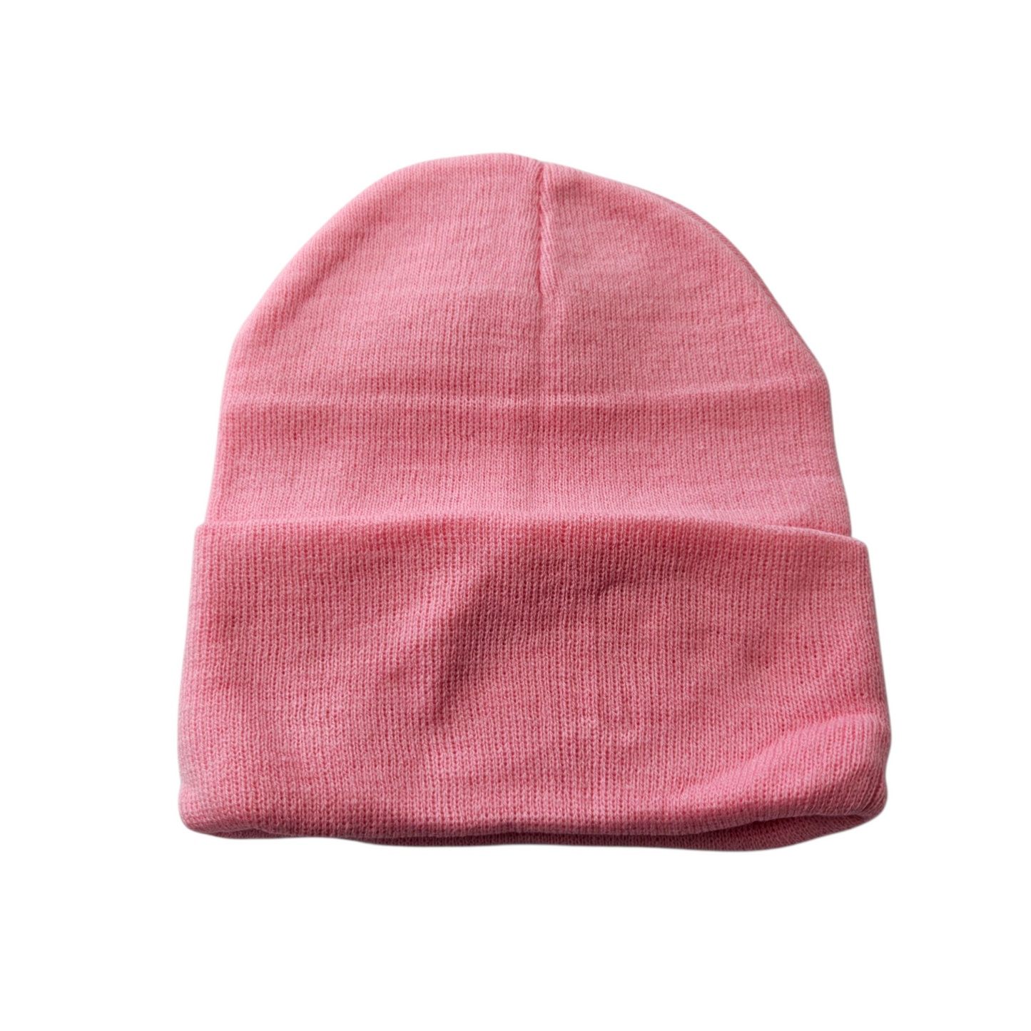 Med PInk Knit Beanie Cuffed 0182-56