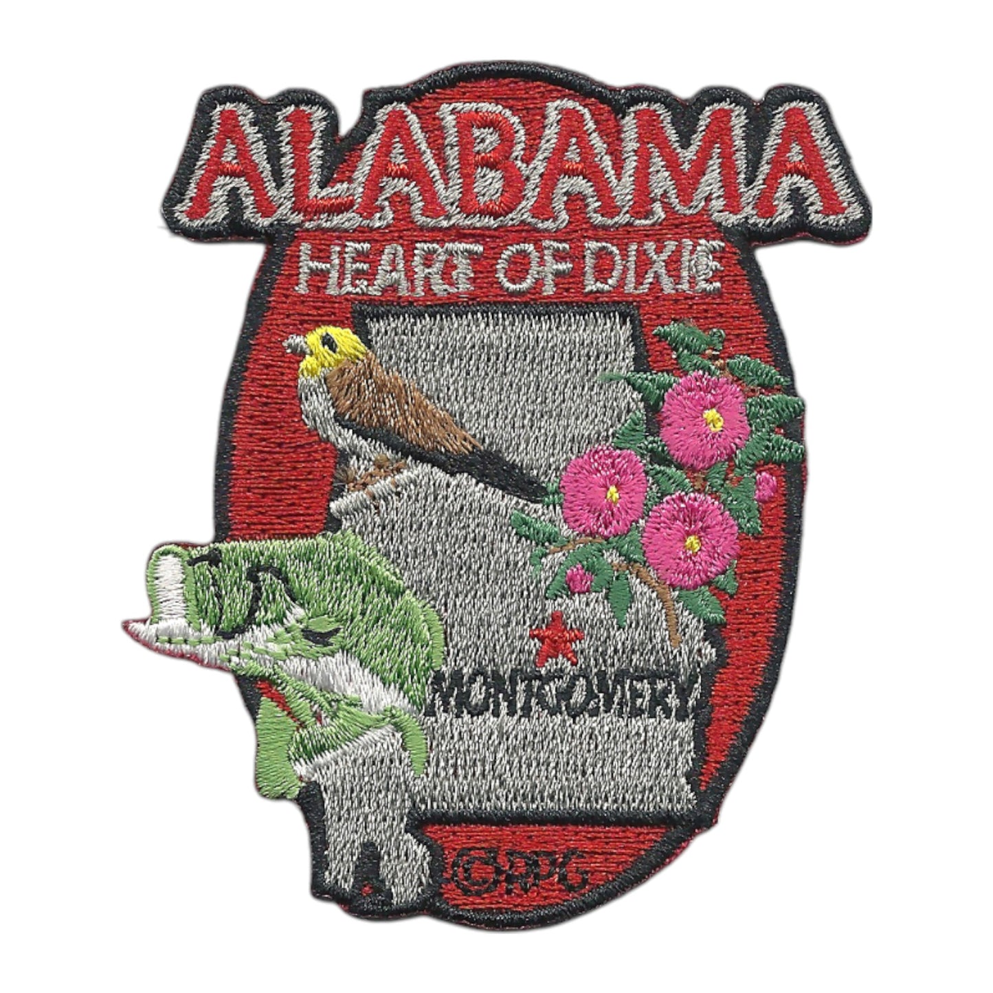 Alabama Patch – AL State Shape- Travel Patch Iron On – Heart of Dixie Souvenir Patch – Embellishment Applique – Travel Gift 3"