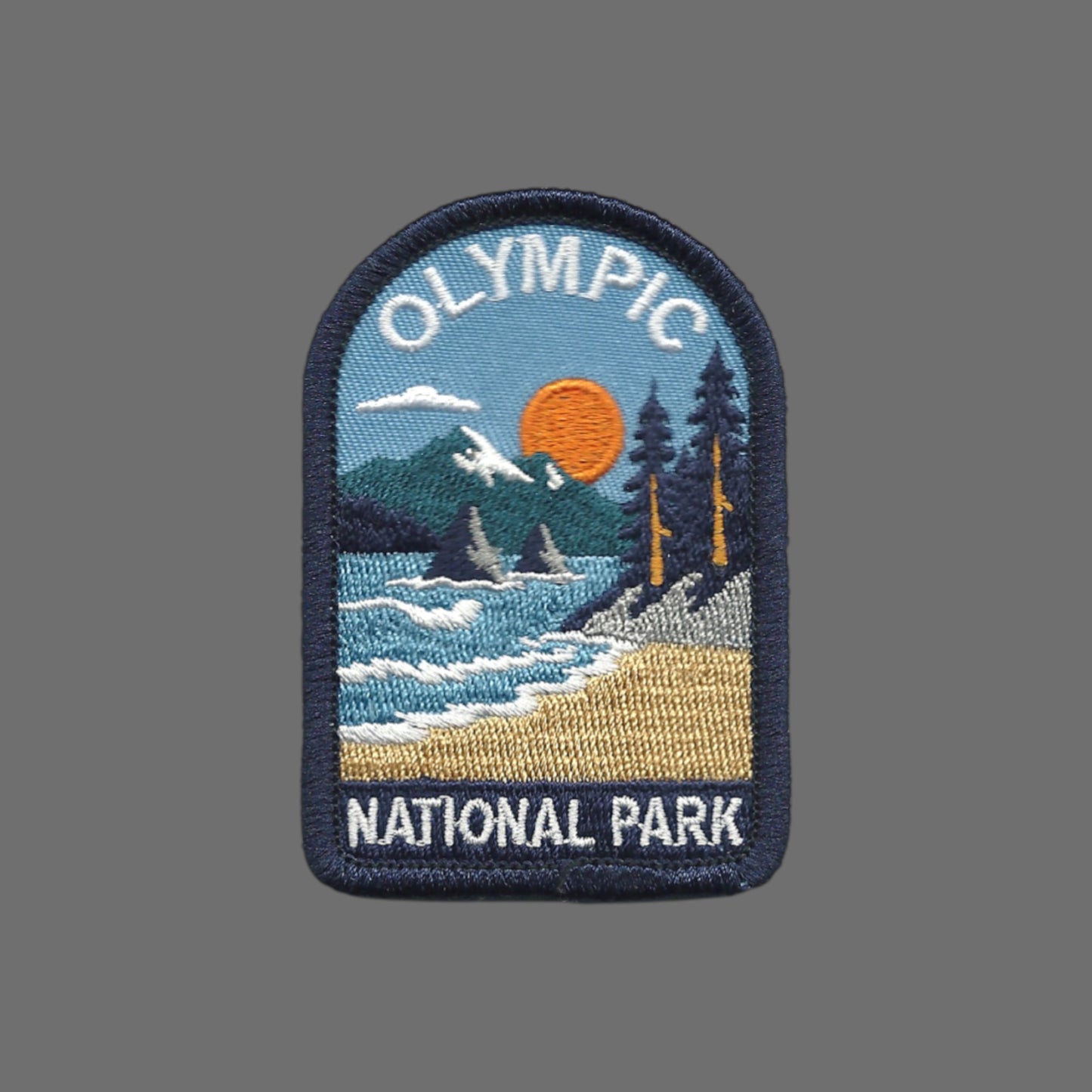 Olympic National Park Patch Dark Blue Border - 10616