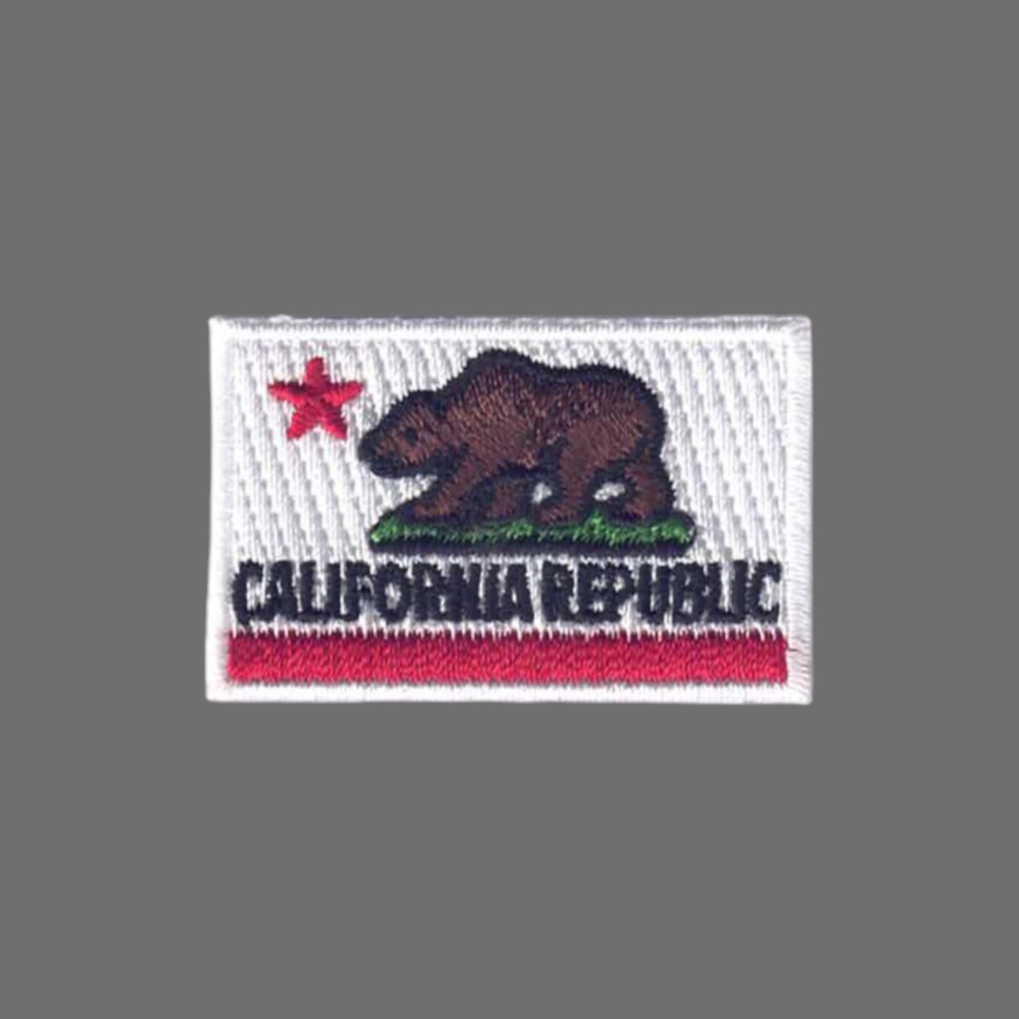 CALIFORNIA REPUBLIC State Flag MINI Patch White Border - 1204-W1