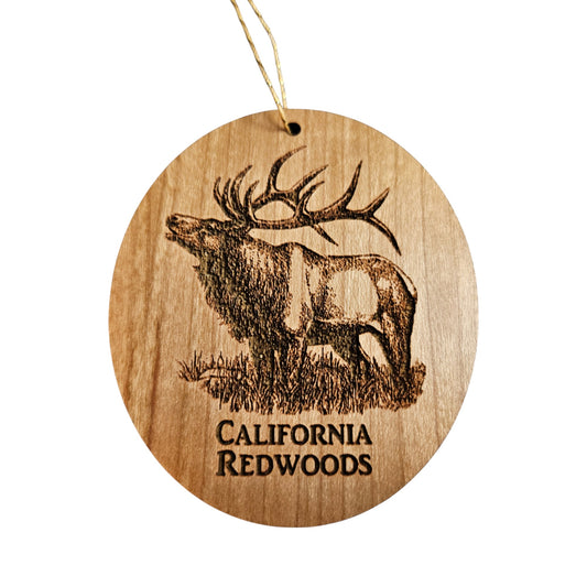 Elk California Redwoods Ornament - Wood Souvenir - 15812