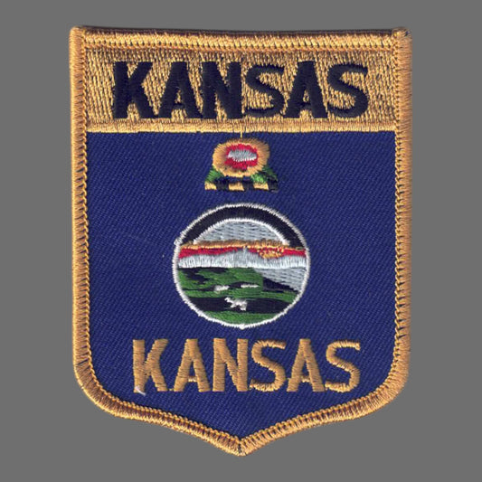 KANSAS LG Flag Shield Souvenir Patch - 1802