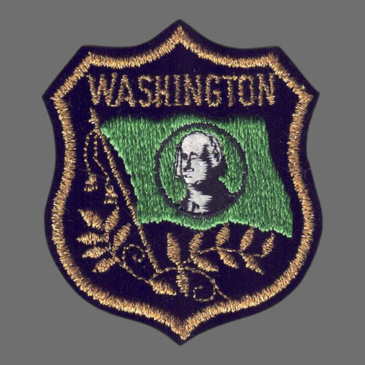 WASHINGTON Flag Gold Black Patch - 3362