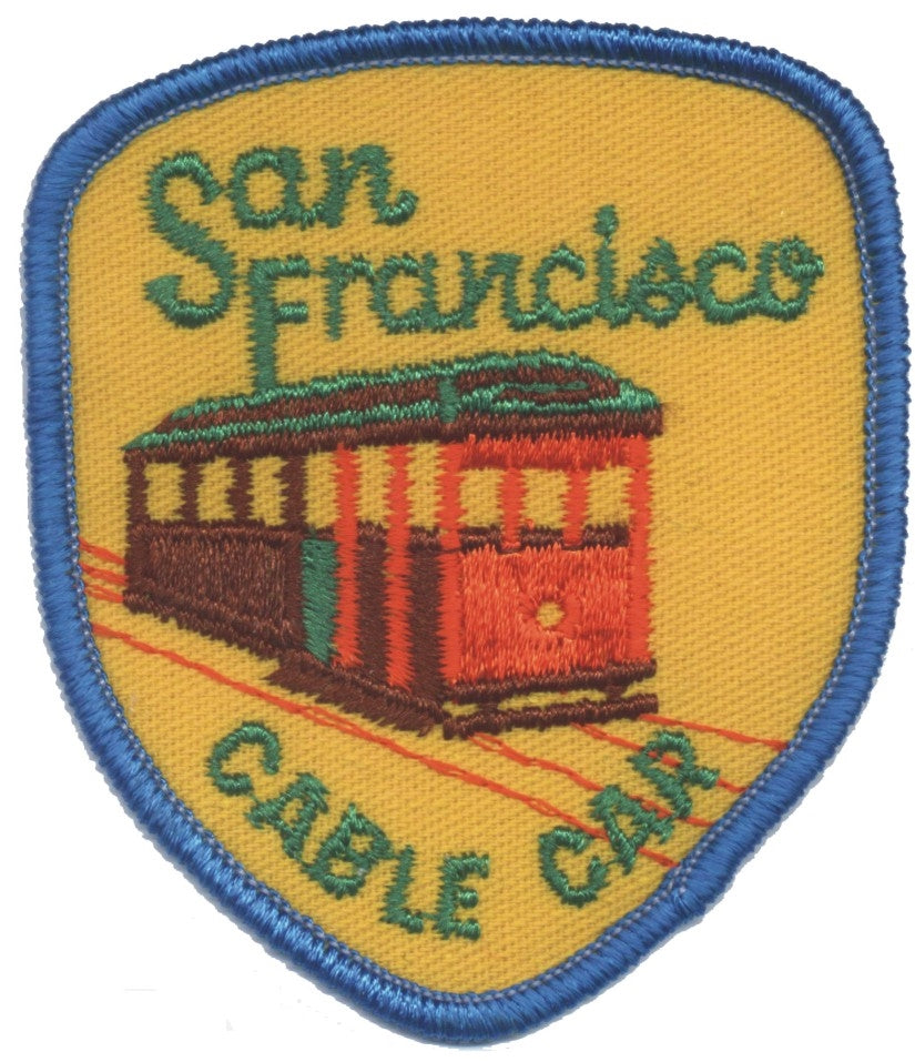 San Francisco CABLE CAR Patch Blue Border - 4006B