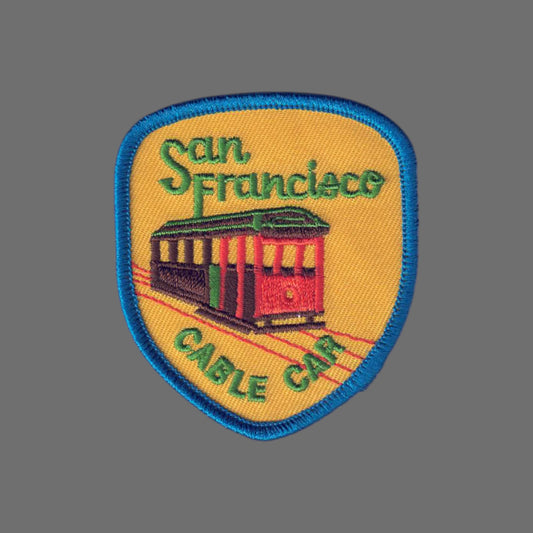 San Francisco CABLE CAR Patch Blue Border - 4006B