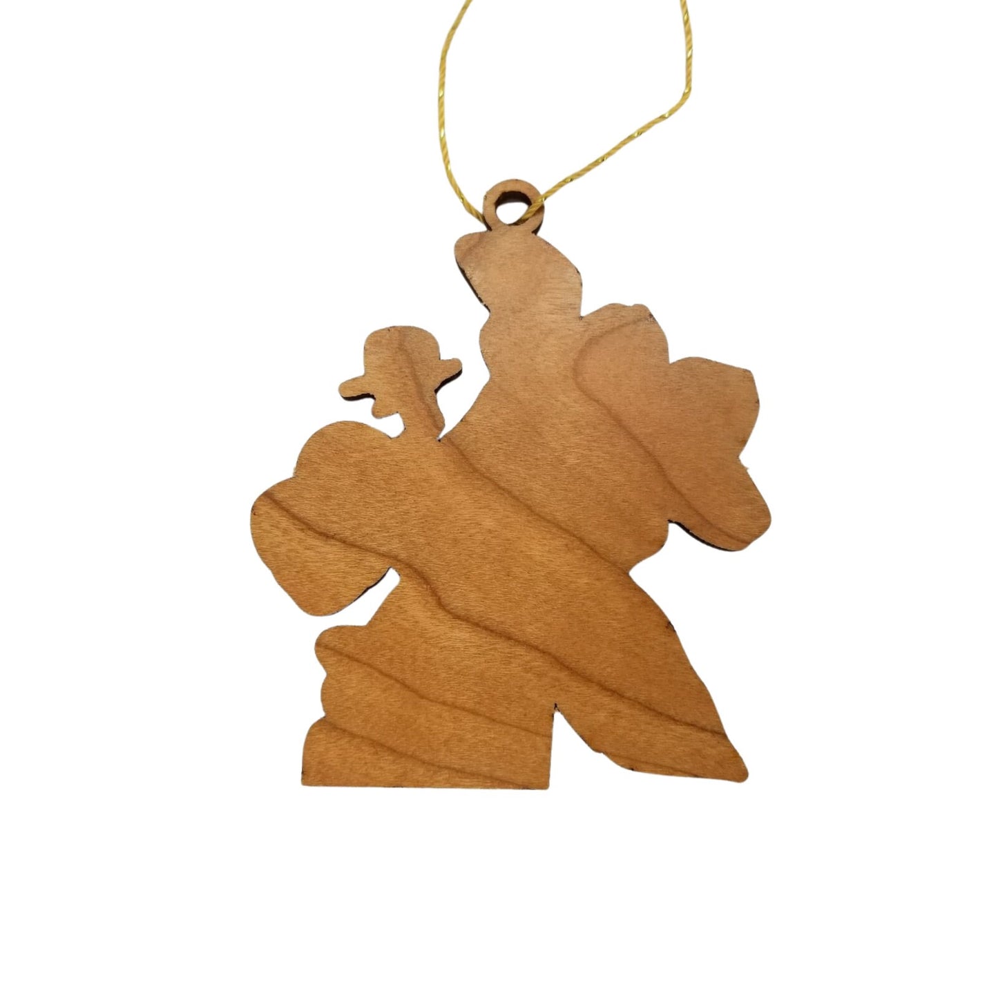 Minnesota Wood Ornament - State Shape with State Flowers Showy Ladys Slippers MN - Handmade Wood Ornament Made in USA Christmas Decor