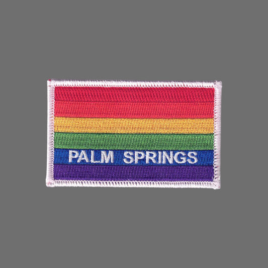 PALM SPRINGS Rainbow Flag Patch White Border - 4752-39