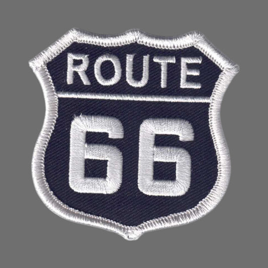 ROUTE 66 Patch White on Black - 6876-01