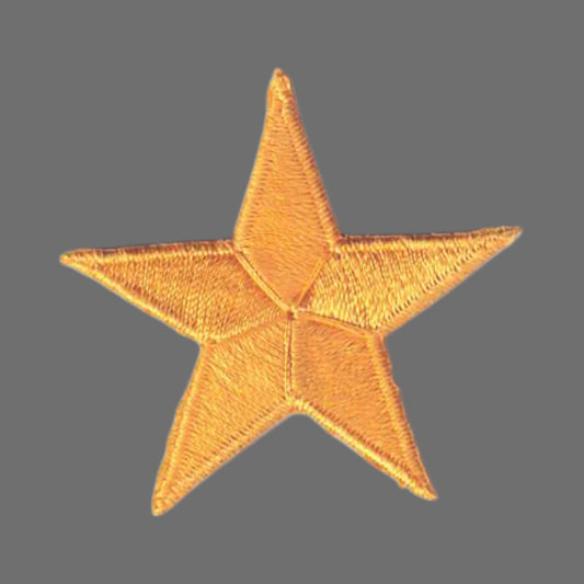 Yellow Embroidered Star Patch 1.75 Inch - 7402-21