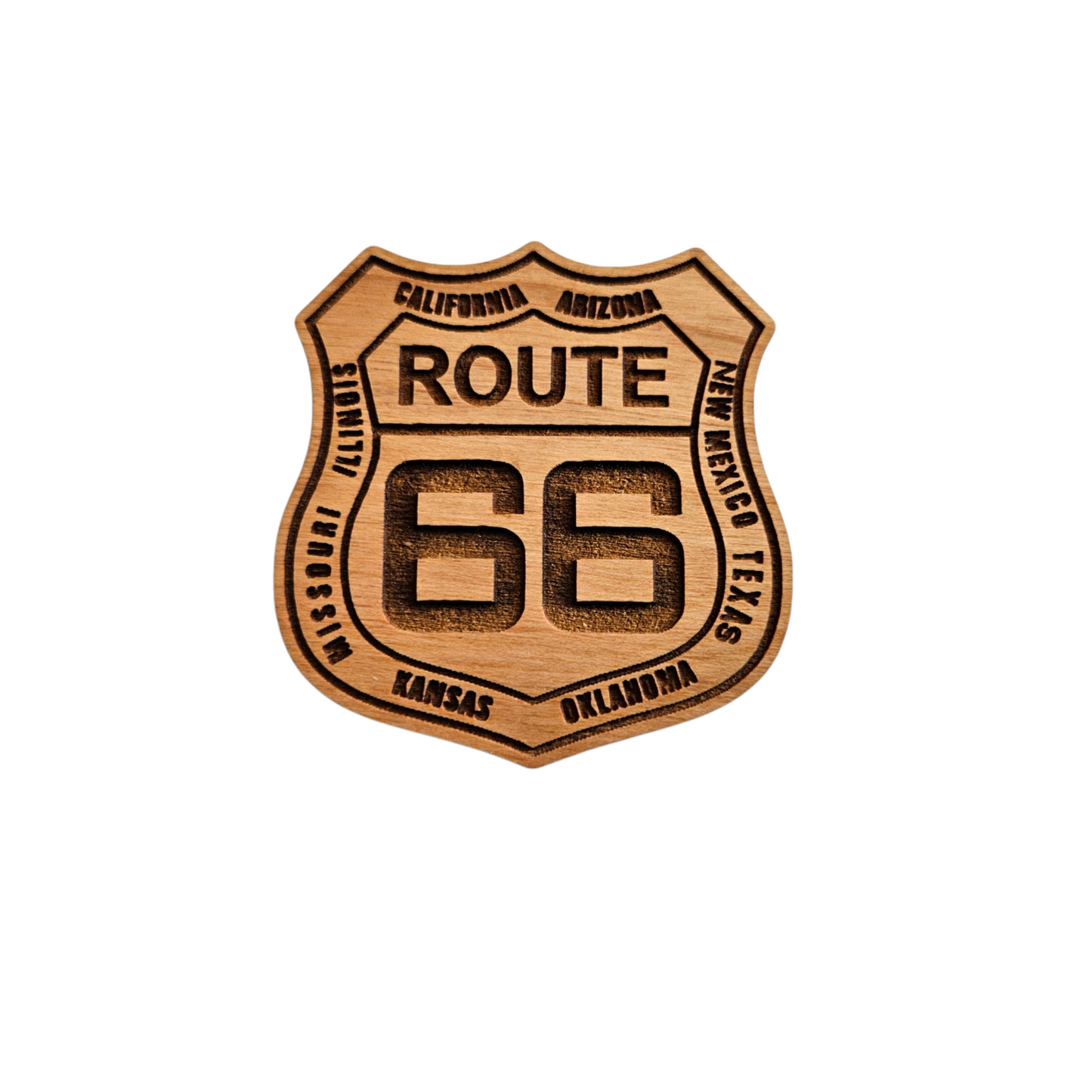 Route 66 Road Sign 8 States Wood Magnet Souvenir - M4053