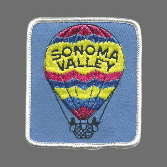 Vintage SONOMA VALLEY Hot Air Balloon Souvenir Patch SEW ON - SONOMA-15