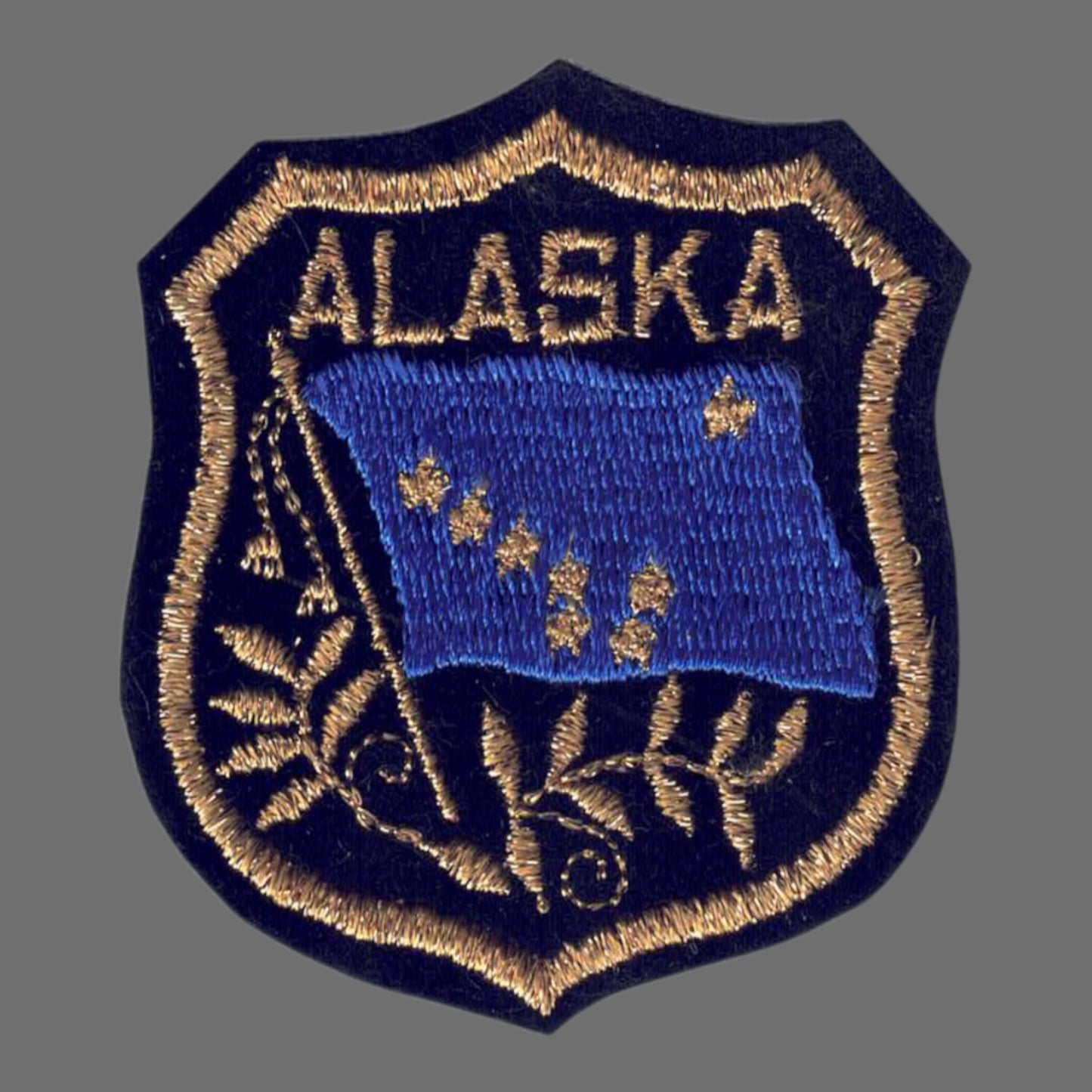 ALASKA Gold Mylar Shield Souvenir Patch - 1062