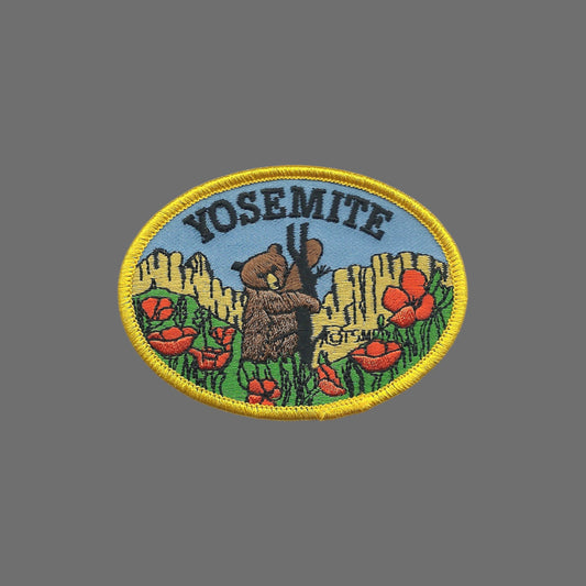 YOSEMITE Bear and Poppy Souvenir Patch - 10037