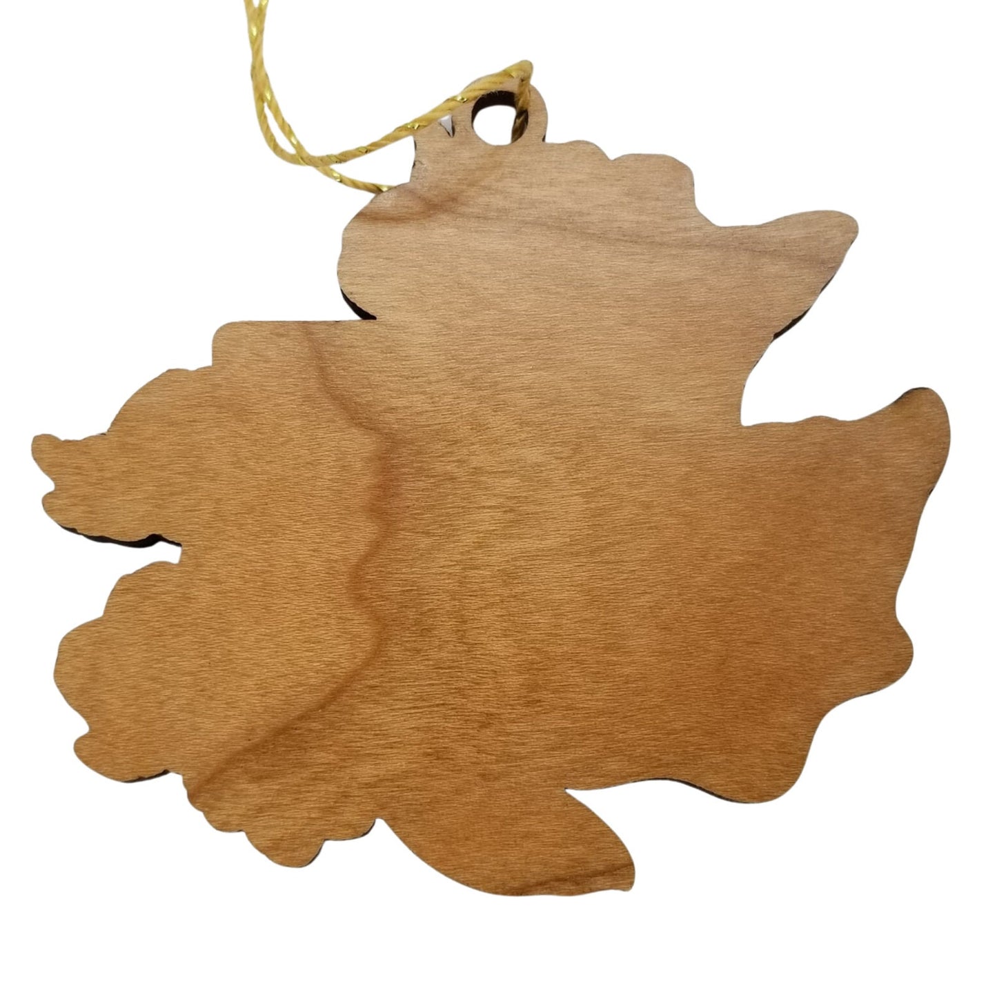 Washington Wood Ornament - WA State Shape with State Flowers Rhododendron - Handmade Wood Ornament Made in USA Christmas Decor