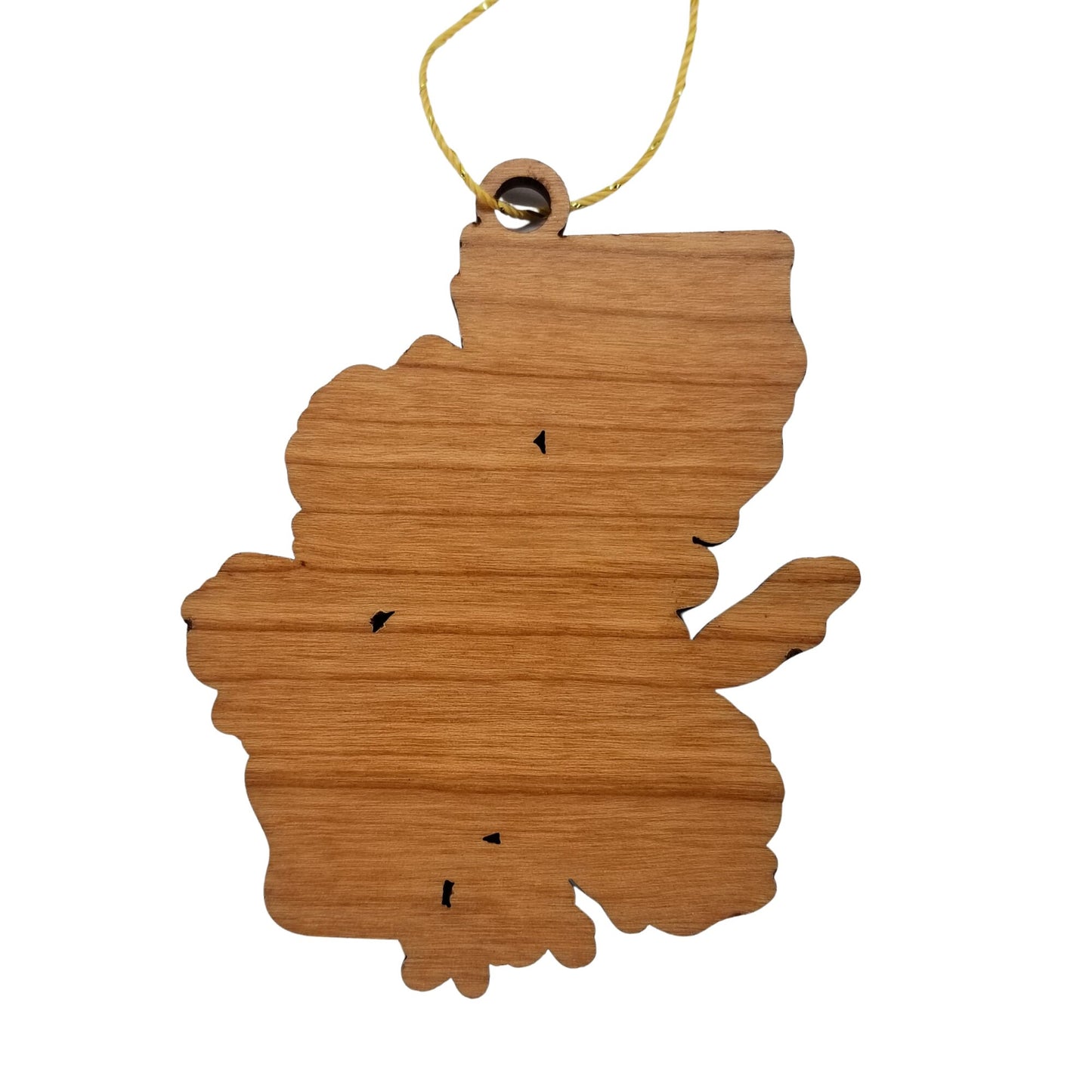 California Wood Ornament - State Shape with State Flowers Poppies CA - Handmade Wood Ornament Made in USA Christmas Decor