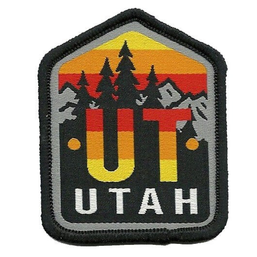 Utah Patch – UT Travel Patch – Souvenir Patch – Embellishment Applique – 2.25" Iron On Trees Mountains