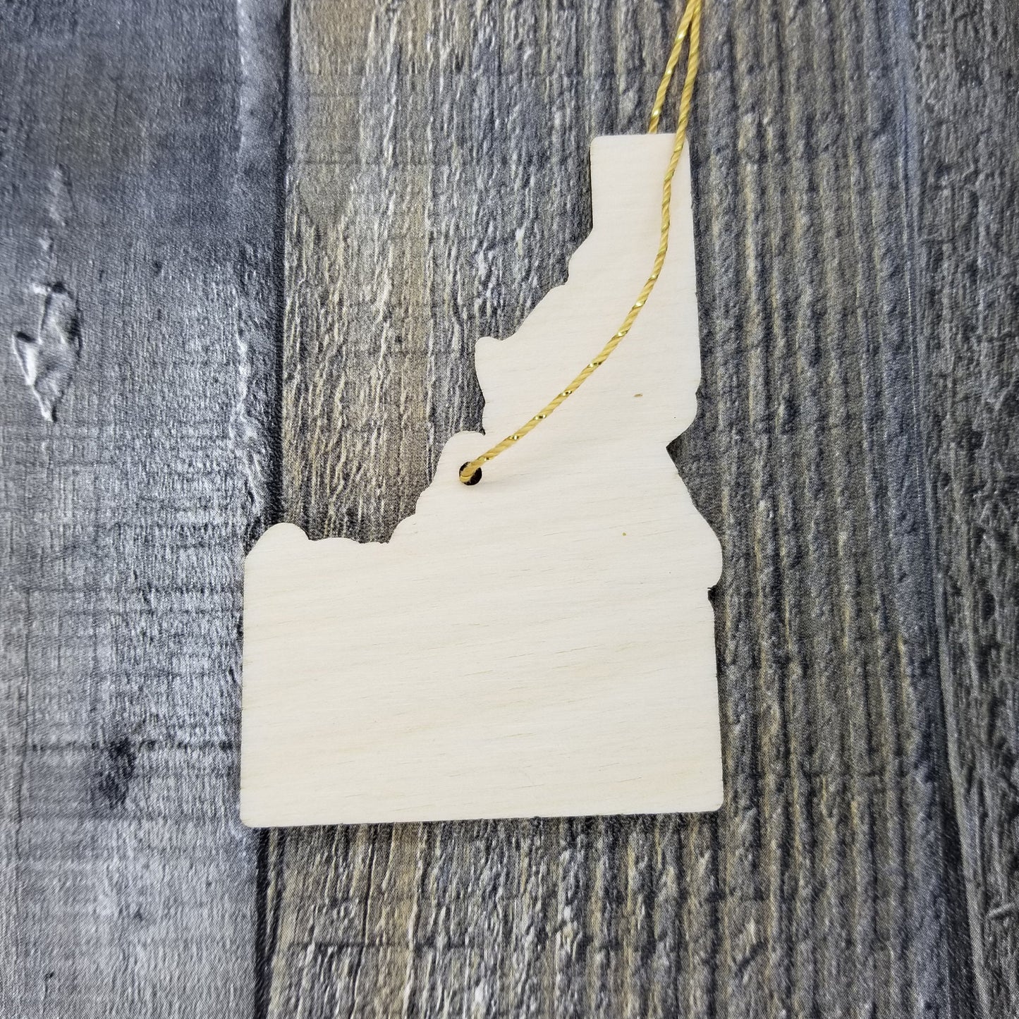Idaho Wood Ornament - ID State Shape with State Motto - Handmade Wood Ornament Made in USA Christmas Decor
