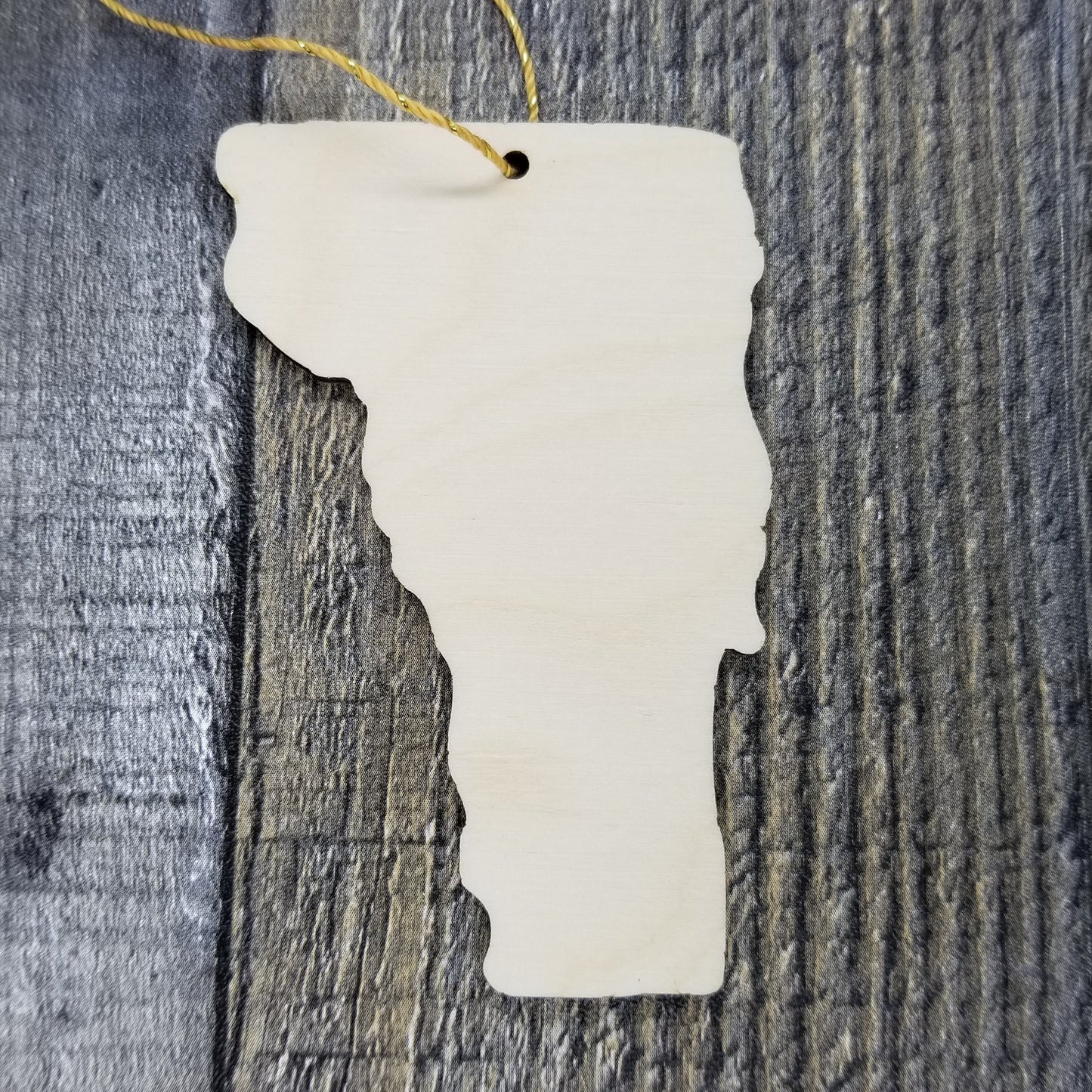 Vermont Wood Ornament - VT State Shape with State Motto - Handmade Wood Ornament Made in USA Christmas Decor