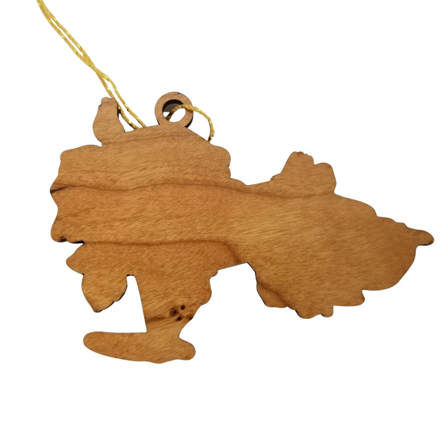 New York Wood Ornament - NY State Shape with State Flowers Roses - Handmade Wood Ornament Made in USA Christmas Decor