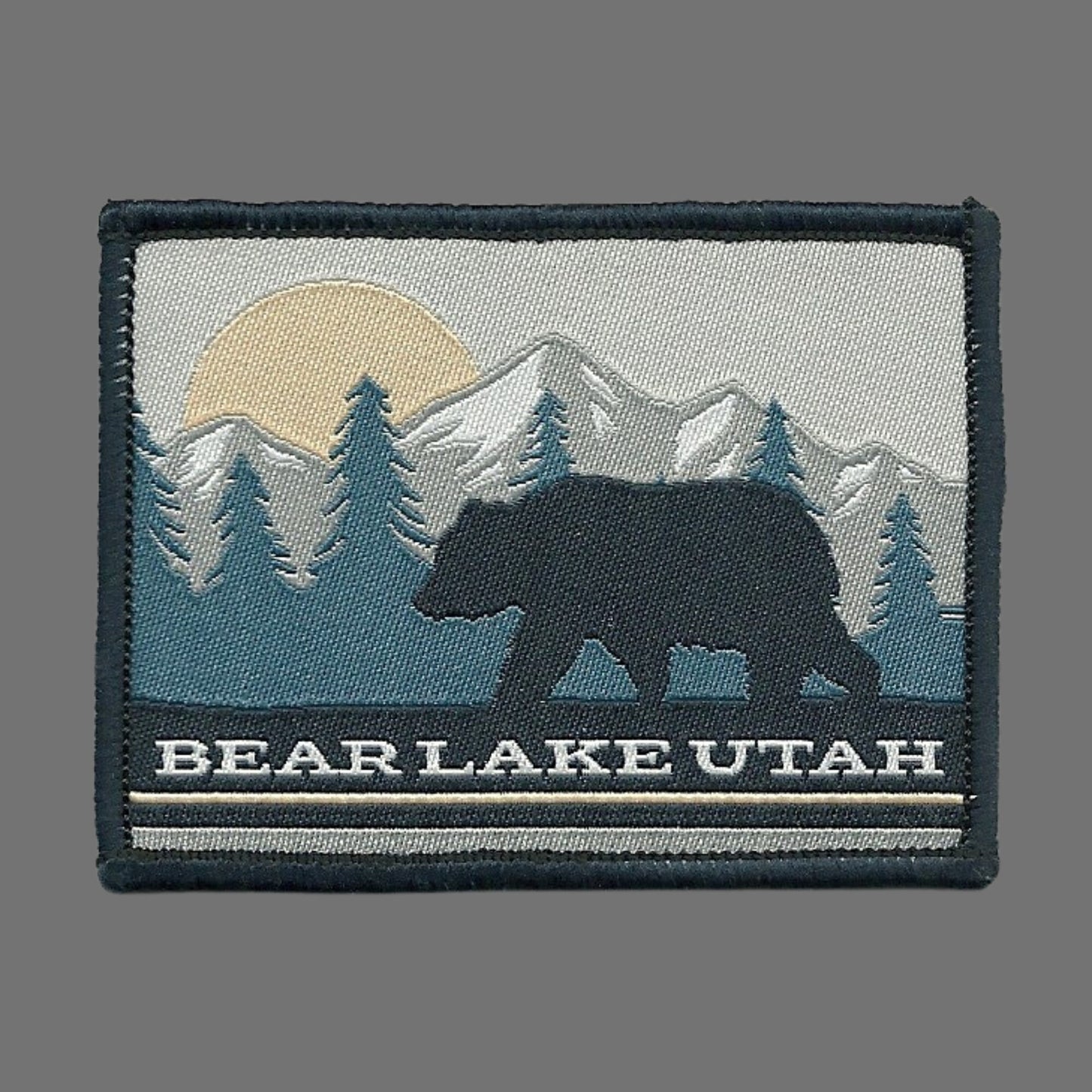 Utah Patch – UT Bear Lake Travel Patch – Souvenir Patch – Embellishment Applique – 3" Iron On Mountain Trees Sun