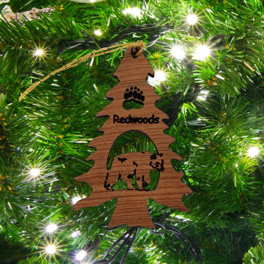 Bear in a Tree Ornament California Redwoods Souvenir - 15017