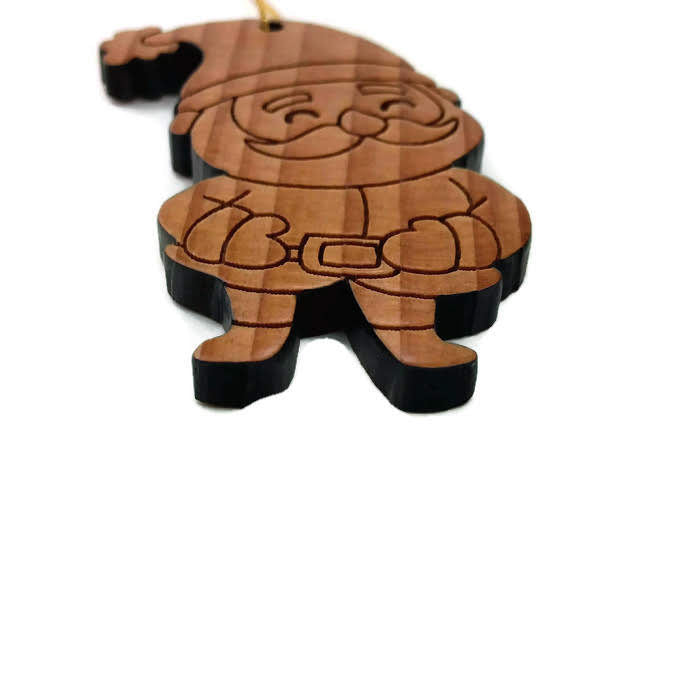 Santa Claus Christmas Ornament Wood Handmade 1058L