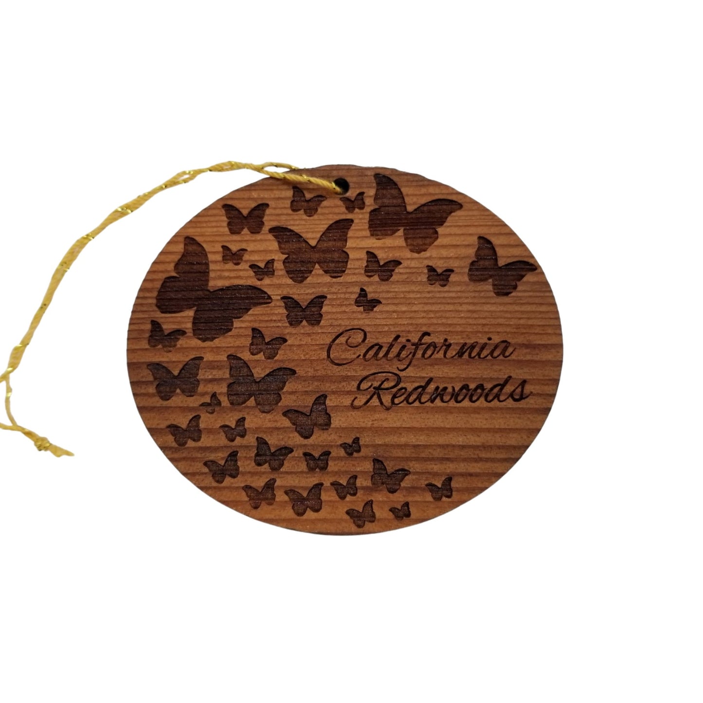 Butterflies Pattern California Redwoods Wood Ornament - 15365