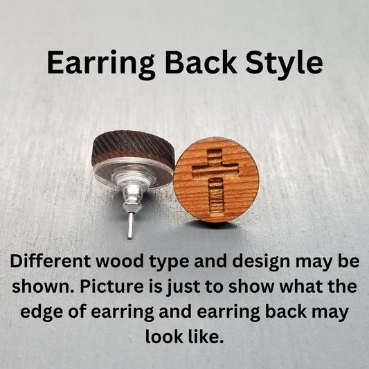 Double Diamond or Arrows Pattern Earrings - Cherry Wood Earrings - Stud Earrings - Post Earrings SCORED