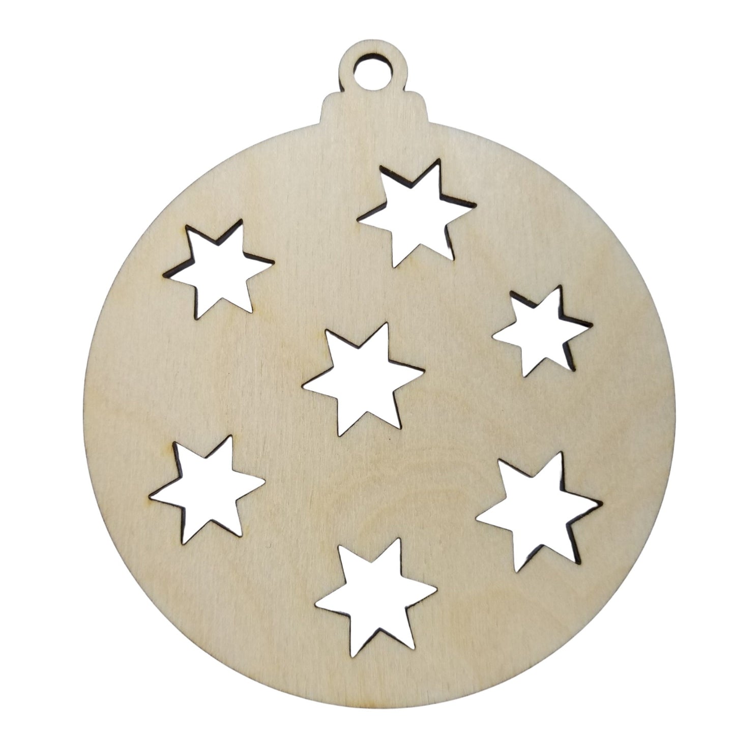 Color Your Own Ornament - Wood Art ONLY - Stars in Globe Ornament DIY - Coloring Project - Craft Supply - Kids Craft Project
