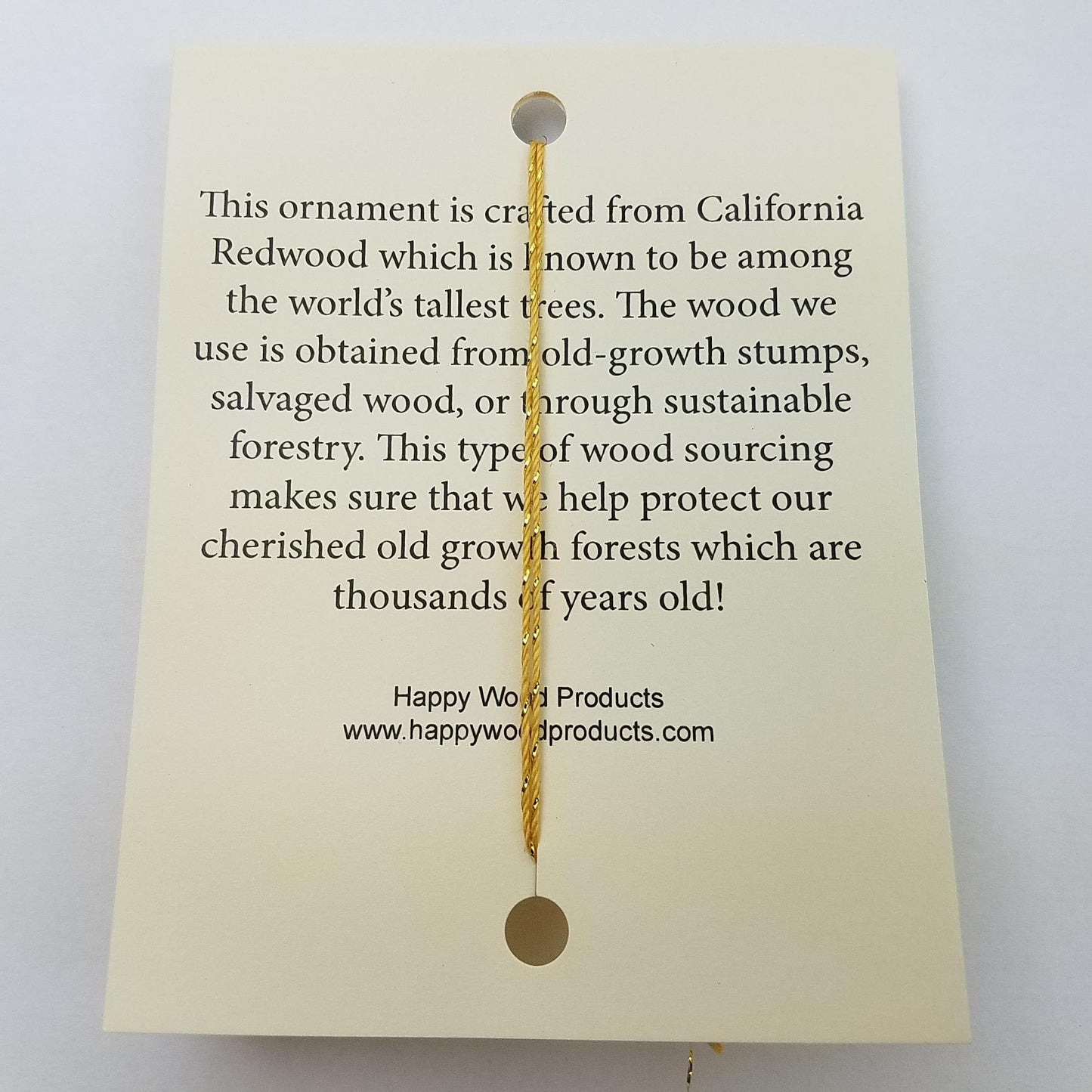 Praying Hands Christmas Ornament Wood Made in USA - 1062L