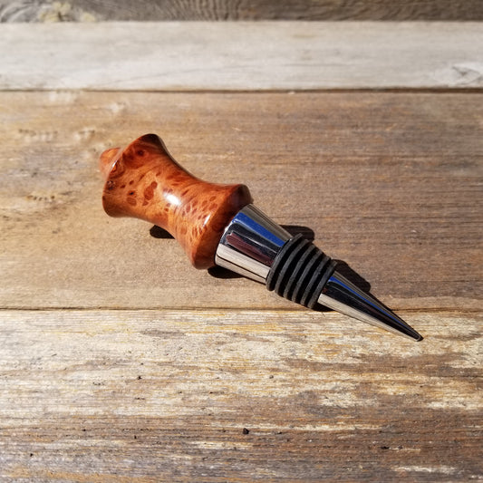 Wood Wine Stopper Redwood Burl Red USA Made Wedding Gift Deep Red Wood Housewarming Gift Anniversary 103