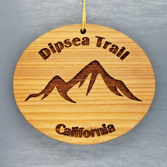 Dipsea Trail Ornament Handmade Wood Souvenir Mountains - 15118