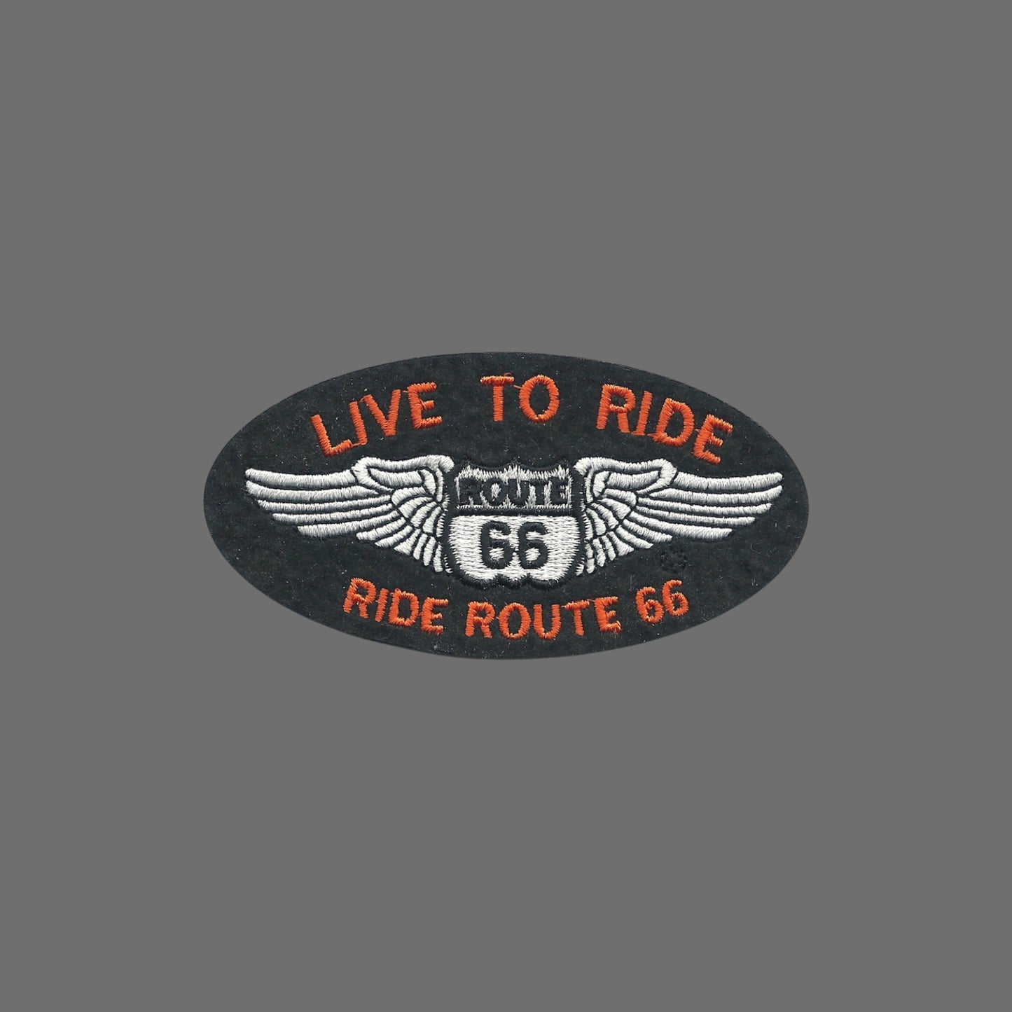 LIVE TO RIDE Route 66 Souvenir Patch Orange Text - 0066-LIVE-32
