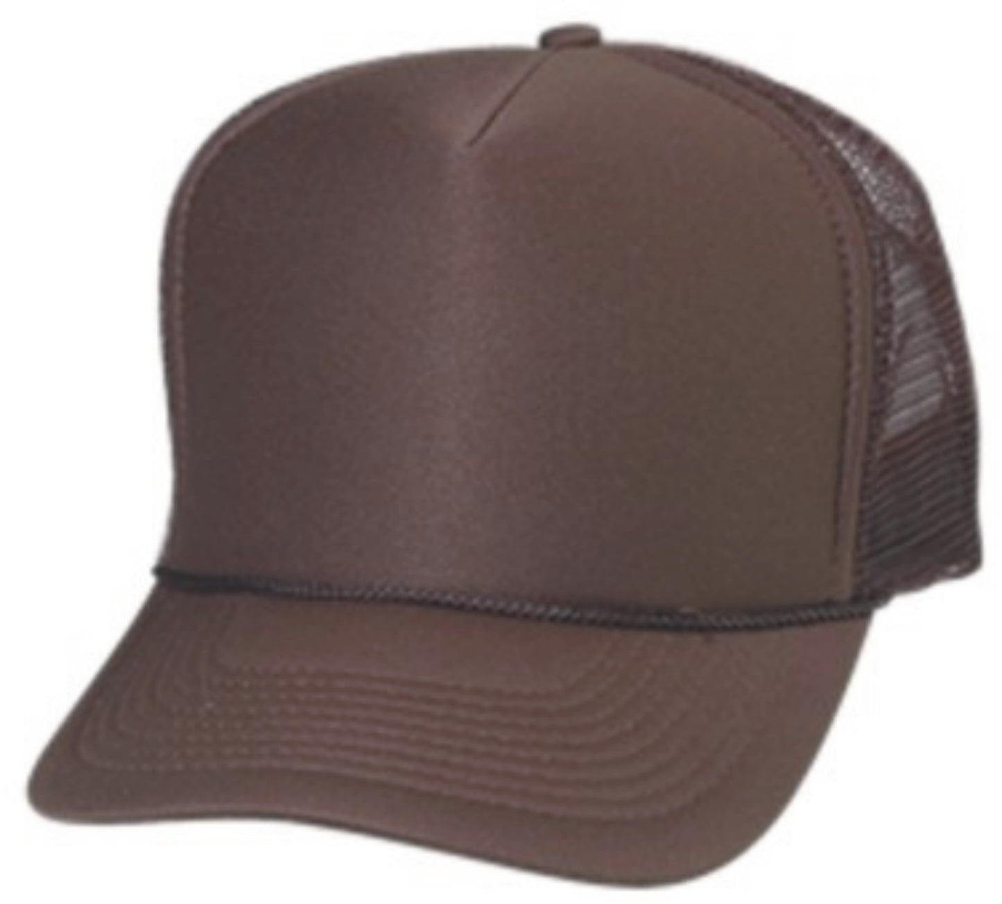 Solid Trucker Mesh Brown Cap or Hat 0111-17