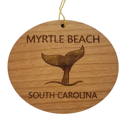 Myrtle Beach South Carolina Ornament - Handmade Wood Ornament - SC Whale Tail Whale Watching - Christmas Ornament 3 Inch