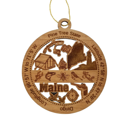 Wholesale Maine Wood Ornament - ME Souvenir - Handmade in the USA