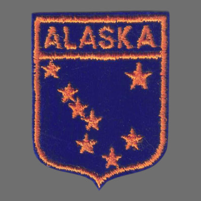 Alaska Small State Flag Shield Souvenir Patch - 1051