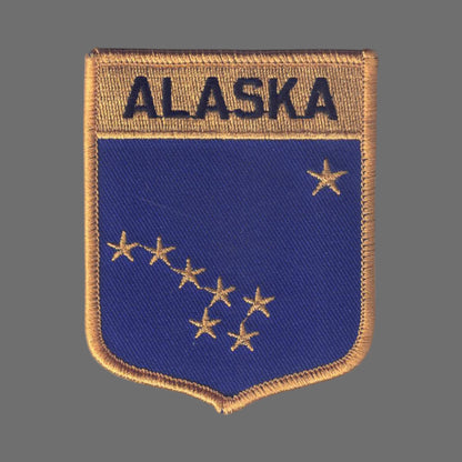 ALASKA Large State Flag Shield Souvenir Patch - 1052