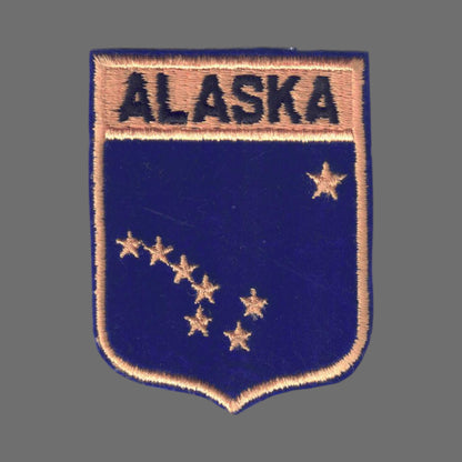 ALASKA Large State Flag Shield Souvenir Patch - 1052