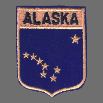 ALASKA Large State Flag Shield Souvenir Patch - 1052