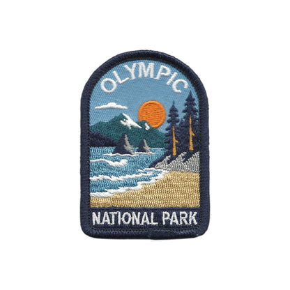 Olympic National Park Patch Dark Blue Border - 10616