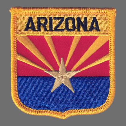 ARIZONA Med State Flag Shield Souvenir Patch - 1105