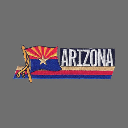 ARIZONA Wavy Flag Ribbon Souvenir Patch - 1106