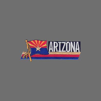 ARIZONA Wavy Flag Ribbon Souvenir Patch - 1106
