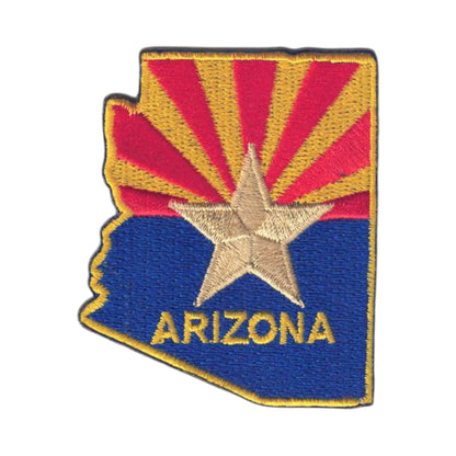 ARIZONA Flag State Shape Souvenir Patch - 1120