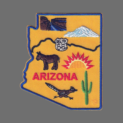 ARIZONA Map State Shape Souvenir Patch - 1136