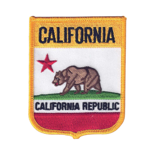 CALIFORNIA REPUBLIC Lg Flag Shield Souvenir Patch - 1202CR