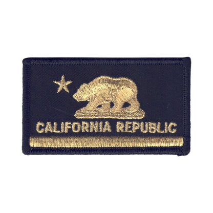 CALIFORNIA Flag Metallic Gold on Black Patch - 1204-21M