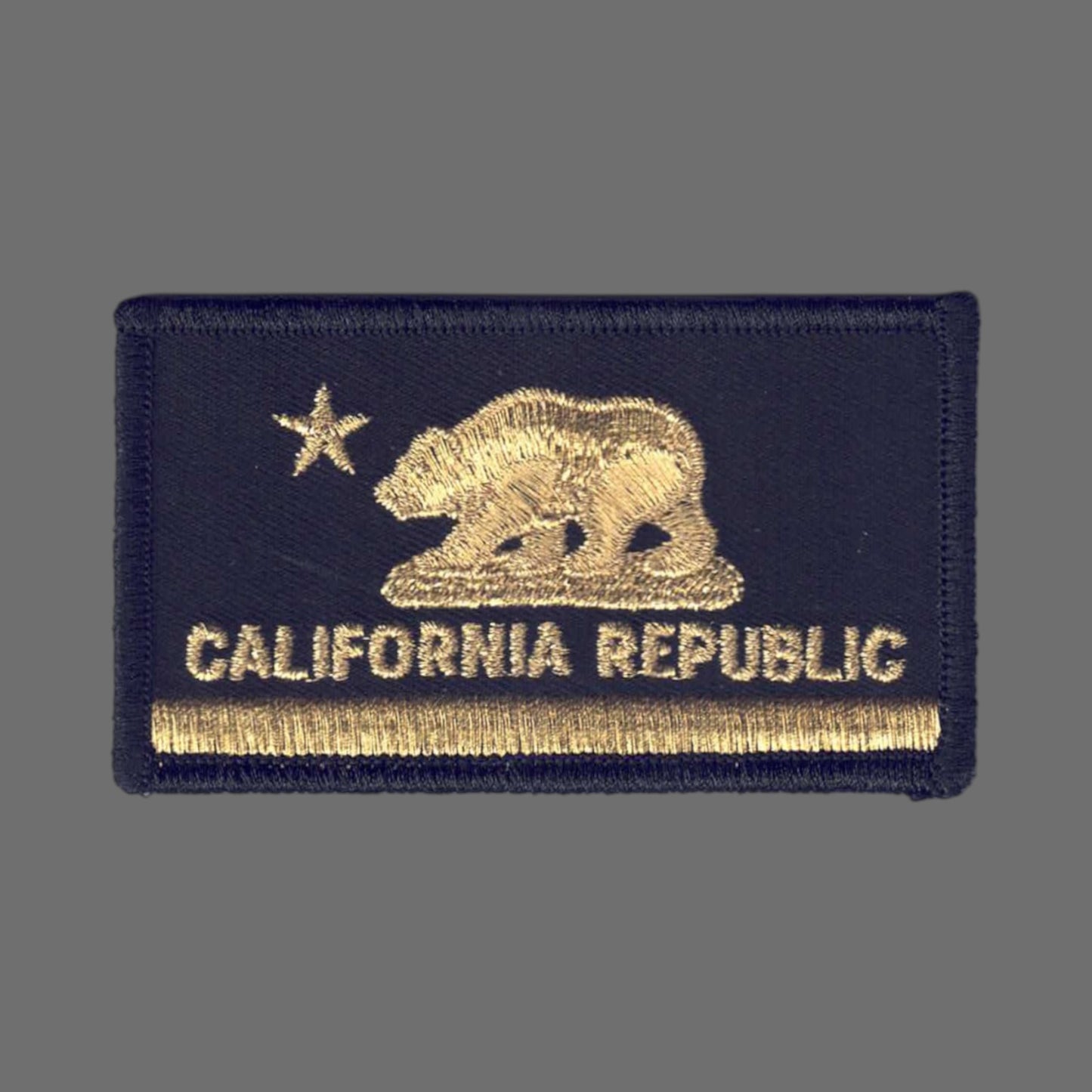 CALIFORNIA Flag Metallic Gold on Black Patch - 1204-21M